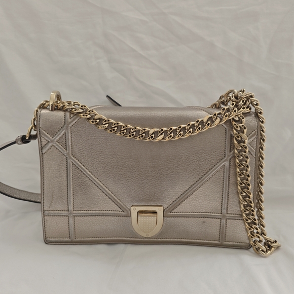 Dior Gray Crossbody Bag with Gold Chain - Picture 1 of 9